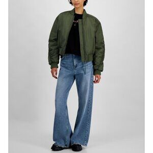 HUGO Womens Casual Relaxed Long Sleeves Bomber Jacket Mad Green Size XXL NWT